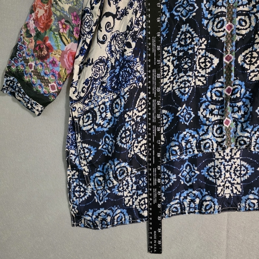 NWT Johnny Was Multi Print Button Down Blouse C13217-9 Size Small - Picture 6 of 13